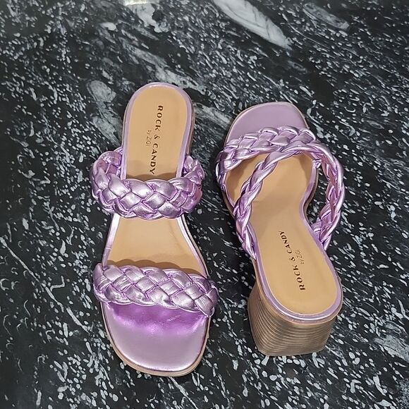 BRAND NEW ROCK&CANDY BY ZIGI DOUBLE BRAIDED STRAPS LOW BLOCK-HEEL SANDAL G1 - Picture 4 of 15